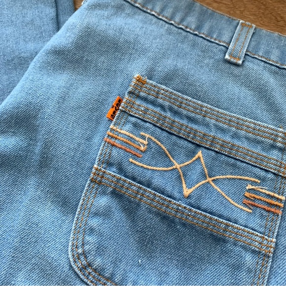 Vintage 70s Levi’s Orange Tab Light Wash Denim Jeans 38x34 - Picture 2 of 11